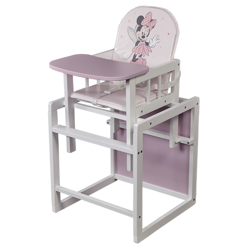 Стул детский трансформируемый Polini kids Disney baby 255 Минни Маус, белый-розовый